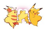  &gt;_o :3 artsy-rc closed_mouth commentary english_commentary gen_1_pokemon heart highres no_humans one_eye_closed pikachu pokemon pokemon_(creature) signature smile white_background 