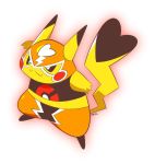  :3 artsy-rc closed_mouth clothed_pokemon commentary cosplay_pikachu english_commentary gen_1_pokemon highres luchador luchador_mask no_humans outline pikachu pikachu_libre pink_outline pokemon pokemon_(creature) signature simple_background smile solo white_background 