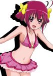  1girl bikini bikini_skirt breasts cure_happy happy hoshizora_miyuki niita open_mouth pink_bikini pink_eyes pink_hair precure smile smile_precure! solo swimsuit 