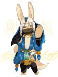  1other alternate_costume androgynous animal_ears arm_up blush closed_mouth eyebrows_visible_through_hair full_body furry kawasemi27 looking_at_viewer made_in_abyss nanachi_(made_in_abyss) short_hair smile tail veil whiskers white_hair yellow_eyes 