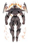  1boy absurdres armor breastplate circle clenched_hands fire floating gauntlets glowing glowing_eye greaves helmet highres kan_(aaaaari35) male_focus original pauldrons simple_background solo vambraces white_background 