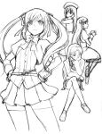  haruka_(baby_princess) hikaru hikaru_(baby_princess) marumi monochrome sketch thighhighs tsurara tsurara_(baby_princess) urara urara_(baby_princess) 