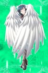 angel_wings closed_eyes covering green_hair highres maid wings 