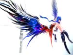  #1 bishounen black_wings blue_hair kid_(artist) kurohime mahou_tsukai_kurohime male shirtless short_hair solo topless wings zero_(kurohime) 