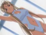  belldandy cap casual_one-piece_swimsuit facial_mark forehead_mark long_hair one-piece_swimsuit screencap solo stitched swimsuit very_long_hair 