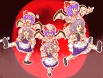  carrying ichizen izayoi_sakuya maid moon red_eyes red_moon remilia_scarlet shoulder_carry touhou wings 