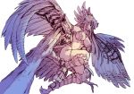  ff_gradient harpy hisahiko long_hair midriff monster_girl navel original tail tail_feathers wings 
