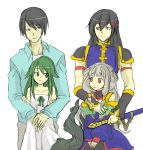  code_geass crossover green_eyes green_hair height_difference li_xingke long_hair midorikawa_hikaru red_eyes sakisaka_fuminori saya saya_no_uta seiyuu_connection seiyuu_joke silver_hair tangzhuang tianzi 