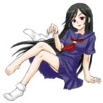  black_hair hattori_kanai kaibutsu_oujo kamura_reiri oekaki sailor_fuku school_uniform socks vampire 