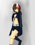  animal_ears black_rock_shooter black_rock_shooter_(character) black_rock_shooter_(cosplay) brown_hair bunny_ears cosplay inaba_tewi parody rabbit_ears red_eyes short_hair solo touhou vocaloid 
