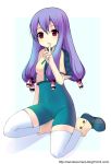  long_hair pangya purple_hair red_eyes thighhighs tiki 