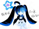  black_rock_shooter_(character) blue_eyes chibi long_hair midriff solo twintails 
