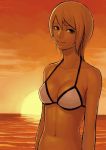  blonde_hair k+ ocean sunset swimsuit 
