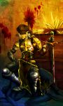  armor blood hat lord_knight male ragnarok_online silver_hair sword weapon 