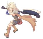  axe blonde_hair brown_eyes cape dress elbow_gloves gloves ragnarok_online tanaka_(cow) weapon 