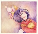  eiko_carol final_fantasy final_fantasy_ix hair_bow horn lowres mog moogle purple_hair short_hair 