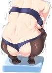  1girl absurdres ass azur_lane breasts crotchless crotchless_pantyhose curvy from_behind head_out_of_frame highres large_breasts out_of_frame plump reno_(azur_lane) solo squatting under_boob underwear underwear_only ushimittsu weighing_scale weight_conscious 