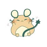  :3 ayu_(mog) closed_eyes dedenne facing_viewer gen_6_pokemon motion_lines no_humans parted_lips pokemon pokemon_(creature) simple_background sitting smile solo white_background 