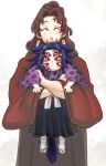  2boys :o ^_^ animal_ears black_hair blue_hair brown_hair carrying cat_boy cat_ears cat_tail closed_eyes collaboration colored_sclera earrings extra_eyes facial_mark facing_viewer hakama happy highres hug hug_from_behind japanese_clothes jewelry katana kimetsu_no_yaiba kimono kokushibou long_hair long_sleeves looking_at_viewer male_focus multiple_boys nai_(pixiv27684548) ponytail red_sclera rose_c smile sword tabi tail text_in_eyes tsugikuni_yoriichi weapon wide_sleeves yellow_eyes zouri 