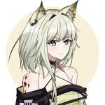  1girl animal_ear_fluff animal_ears arknights bare_shoulders cat_ears choker green_eyes highres kal&#039;tsit pokarii_zuu short_hair solo 