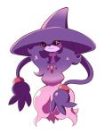  :&gt; artsy-rc commentary english_commentary fusion gen_4_pokemon gen_8_pokemon hatterene highres looking_at_viewer mismagius no_humans pokemon pokemon_(creature) signature simple_background solo white_background 