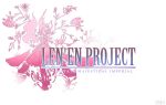  1other barefoot closed_eyes final_fantasy floral_background flower highres len&#039;en lenk64 logo_parody parody reactivate_majestical_imperial shion_(len&#039;en) short_hair solo style_parody title_parody white_background 