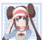  1girl blue_eyes bow chocomiru double_bun long_hair pokemon pokemon_(game) rosa_(pokemon) solo twintails 