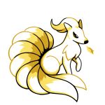  commentary creature english_commentary full_body gen_1_pokemon ninetales no_humans pokemon pokemon_(creature) rumwik simple_background solo white_background 