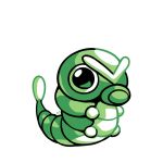  caterpie commentary creature english_commentary full_body gen_1_pokemon green_theme lowres no_humans pokemon pokemon_(creature) rumwik simple_background solo white_background 