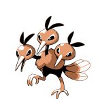  bird bird_focus brown_theme commentary creature dodrio english_commentary full_body gen_1_pokemon no_humans pokemon pokemon_(creature) rumwik signature simple_background solo standing standing_on_one_leg walking white_background 