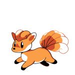  commentary creature english_commentary full_body gen_1_pokemon monochrome no_humans pokemon pokemon_(creature) pokemon_(game) pokemon_rgby pokemon_rgby_(style) rumwik running signature simple_background solo vulpix white_background 
