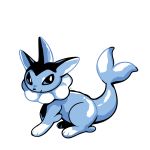  blue_theme commentary creature english_commentary full_body gen_1_pokemon looking_at_viewer no_humans pokemon pokemon_(creature) rumwik signature simple_background solo vaporeon white_background 