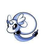  blue_theme commentary creature dragonair english_commentary full_body gen_1_pokemon horn no_humans pokemon pokemon_(creature) rumwik signature simple_background solo white_background 