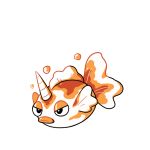  commentary creature english_commentary fish_focus full_body gen_1_pokemon goldeen horn no_humans pokemon pokemon_(creature) rumwik signature simple_background solo white_background 