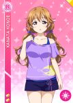  blush brown_hair character_name konoe_kanata long_hair love_live!_nijigasaki_high_school_idol_club love_live!_school_idol_festival shirt violet_eyes 