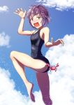  1girl animal bernadetta_von_varley claws clouds crab cute day fire_emblem fire_emblem:_three_houses fire_emblem:_three_houses fire_emblem_16 gzo1206 human intelligent_systems loli nintendo one-piece_swimsuit open_mouth outdoors pinching purple_hair scared sea_creature sky solo splash splashing summer swimsuit tears violet_eyes 