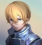  1boy absurdres blonde_hair blue_eyes closed_mouth eugeo frown hair_between_eyes highres looking_at_viewer male_focus oekaki_taro shiny shiny_hair solo sword_art_online upper_body 
