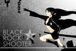  black&acirc;&tilde;&hellip;rock_shooter black_hair black_rock_shooter black_rock_shooter_(character) chain chains cross meru_(pixiv) midriff navel ryou_(effort) solo twintails 