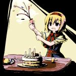  birthday cake chipika food lonely lowres oekaki party_popper pastry shanghai_doll solo touhou 