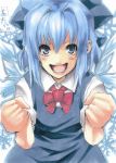  black_wasp_(pixiv) blue_eyes blue_hair bow cirno highres solo touhou 