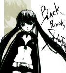 black&acirc;&tilde;&hellip;rock_shooter black_hair black_rock_shooter black_rock_shooter_(character) midriff navel solo twintails 
