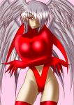  altima breast_hold breasts feathers final_fantasy final_fantasy_tactics gloves hair_over_one_eye head_wings headwings large_breasts long_hair red_eyes silver_hair solo thigh-highs thighhighs ultima_(fft) wings zax 