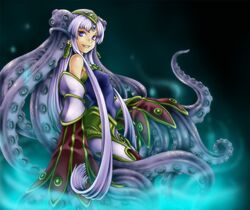  culdcept endaness fang long_hair purple_eyes purple_hair tentacles toshi violet_eyes 