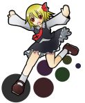  blonde_hair doku_tokage hair_ribbon necktie outstretched_arms red_eyes ribbon ribbons rumia short_hair solo spread_arms touhou 