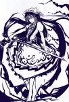  hinanawi_tenshi monochrome red_eyes solo spot_color sword sword_of_hisou touhou virus_(obsession) virus_(pixiv) weapon 