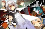  .hack//g.u. 5boys aqua_eyes aqua_hair blue_hair brown_eyes brown_hair facial_mark haseo hat kite_(.hack//) kuhn kurot matsu_(.hack//) multiple_boys red_eyes red_hair silabus white_hair wink 