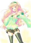 blue_eyes long_hair macross macross_frontier multicolored_hair sheryl_nome thigh-highs thighhighs 