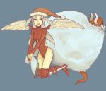  altima bad_id bag christmas demon demon_girl final_fantasy final_fantasy_tactics hat head_wings headwings red_eyes sack santa_hat silver_hair sword tail thigh-highs thighhighs ultima_(fft) weapon wings 