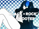  black&acirc;&tilde;&hellip;rock_shooter black_hair black_rock_shooter black_rock_shooter_(character) blue_eyes navel oriha_(pixiv) solo twintails 