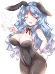  ^_^ animal_ears artist_name ass beyblade beyblade:_burst blue_hair blush breasts bunnysuit chankyone character_name closed_eyes happy large_breasts long_hair nishiro_nya open_mouth rabbit_ears smile white_background 